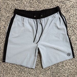 Vuori Men's Gray and Black Athletic Shorts